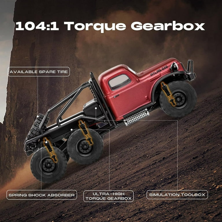 FMS Atlas 6x6 1/18 RC Crawler RTR Red - Walmart.com