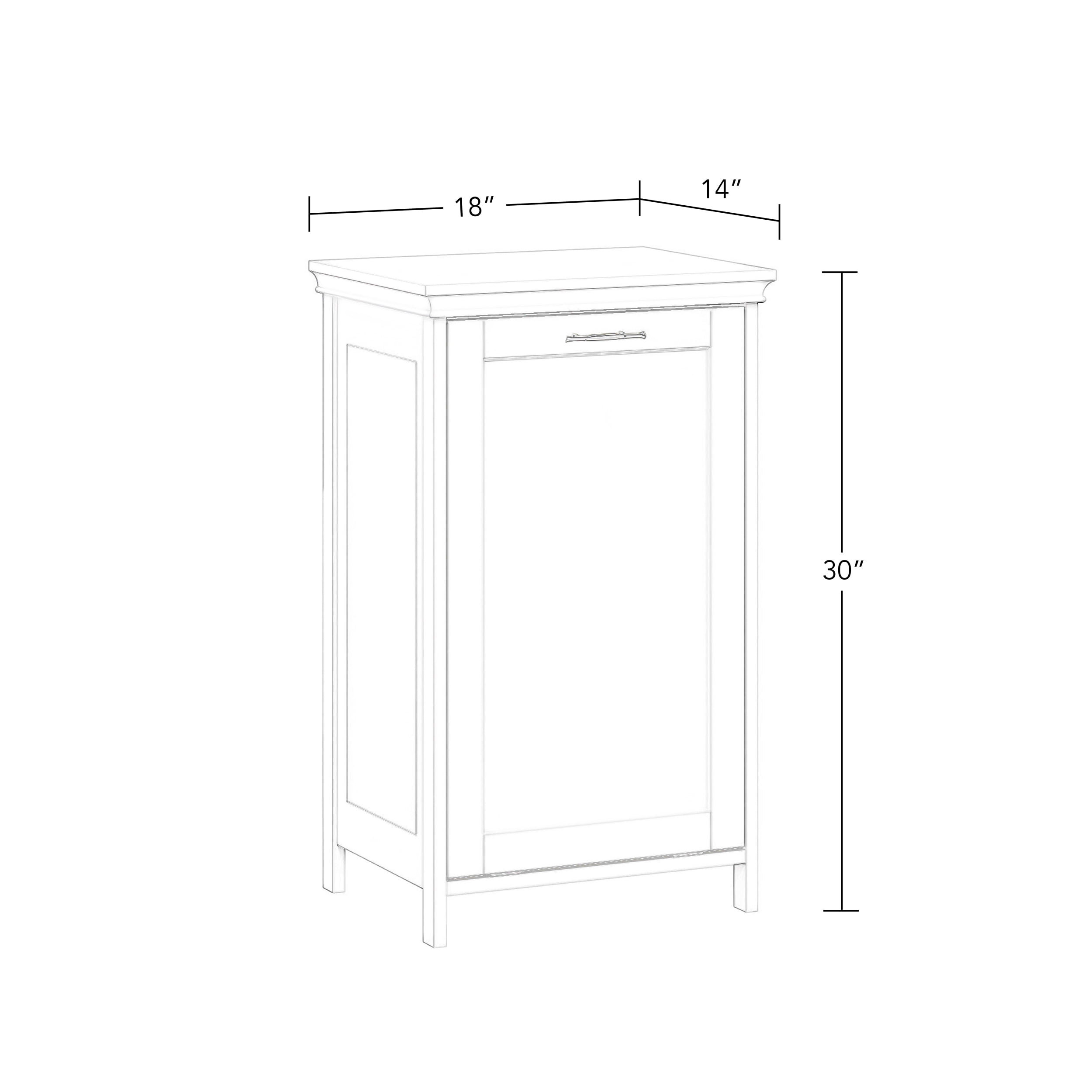 RiverRidge Somerset Tilt-Out Laundry Hamper Cabinet with Cloth Storage Bag - White