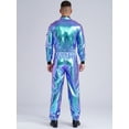 thumbnail image 6 of Choomomo Men's Astronaut Alien Space Suit Metallic Shiny Mock Neck Long Sleeve Jumpsuits Outfits Blue L, 6 of 7