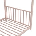 thumbnail image 5 of SESSLIFE Twin-Size House Bed, Metal Twin Platform Bed, House-shaped Design, Tent Bed with Roof and Chimney for Bedroom, No Box Spring Needed, Easy Assembly,Pink, 5 of 8