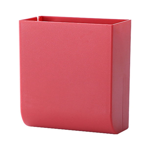 melotizhi Hanging Storage Box Multi Function Remote Control Mobile Phone Charging Storage Box Wall Storage Storage Box, Red