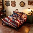 thumbnail image 4 of Manfei Realistic American Flag Twin Sheets, Fireworks Bedding, Red White Blue, Black Reversible 3pcs (1 Flat Sheet, 1 Fitted Sheet and 1 Pillowcase), 4 of 6