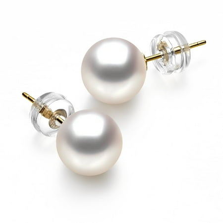 Portworld 9mm Freshwater Cultured Pearl Earrings Stud In 14k 9mm Freshwater Cultured Pearl Earrings Stud In 14k Yellow Gold Handpicked Aaaa Quality White
