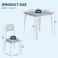 thumbnail image 5 of Small Kitchen Table for 2,Table and Chairs,Dinette Set for 2,Square Dinner Table Set,3 Piece Kitchen & Dining Room Sets for Small Space,Apartment,Home Office, 5 of 10