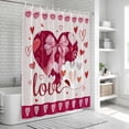 thumbnail image 6 of Happy Valentine's Day Bathroom Shower Curtains with 12 Hooks Polyester Waterproof Shower Curtain for Stalls and Bathtubs Beige Love Hearts Romantic Decorative Bathroom Privacy Curtain 66x72 Inches, 6 of 9