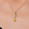 thumbnail image 3 of Gem Stone King 14K Yellow Gold Yellow Citrine and Lab Grown Diamond Pendant Necklace for Women | 1.10 Cttw | Gemstone November Birthstone | Pear Shape 9X6MM | With 18 inch Chain, 3 of 6