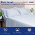 thumbnail image 2 of Color Sense 6-Piece 800 Thread Count Light Blue Cotton Rich Adult Bed Sheet Set, Full - Deep Pocket, 2 of 6
