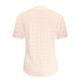 thumbnail image 3 of Qulqfy Solid Women Tops Pink Casual Short Sleeve V Neck Loose Fit T-Shirts Shirts for Girls XS, 3 of 4