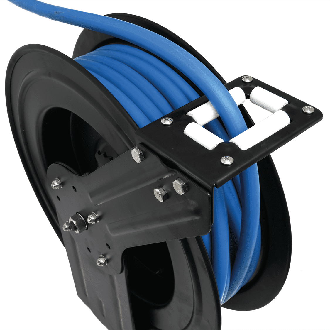 Blubird Industries B3178713 Single Arm Spring Return Air Hose Reel 300 PSI - 0.37 in. x 50 ft. - Black