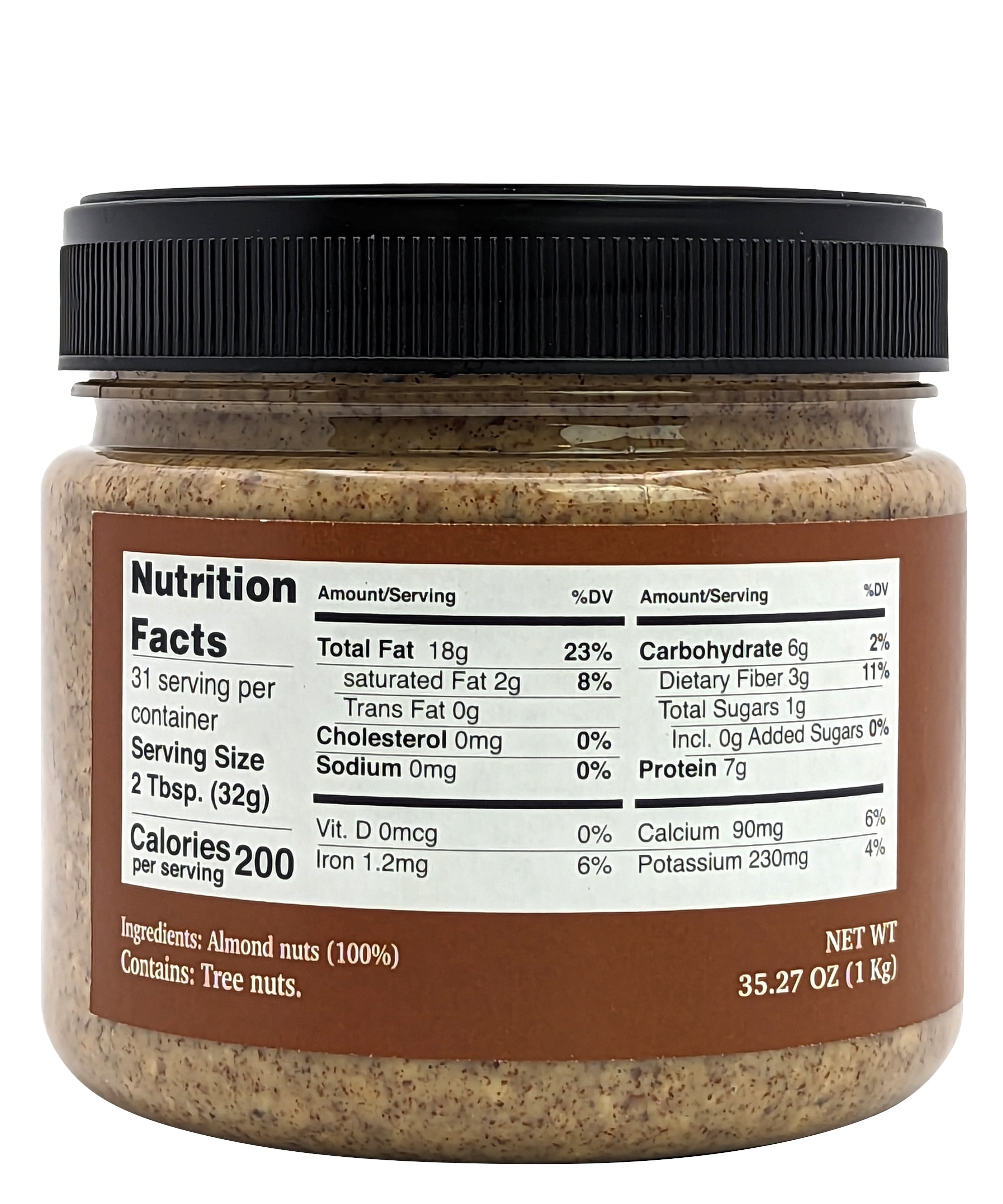 Nutural World - Crunchy Almond Nut Butter 35 oz (1kg) - Great Taste Award Winner - Pure 100% Single Ingredient