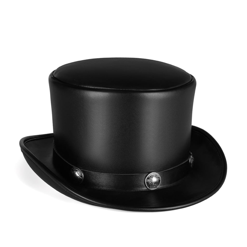 YUUZONE 1eather Pork Pie Hat Steampunk Hat Gay Top hat BowlerHat Magician Top Hat Steampunk Top Hat Magician Performed Hat