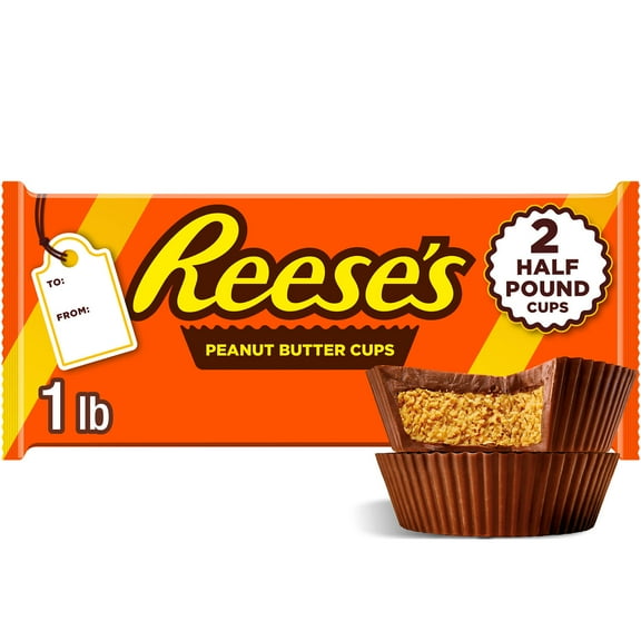 Reese's Milk Chocolate Peanut Butter Cups Christmas Candy, Pack 8 oz, 2 Pieces