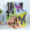 thumbnail image 4 of Butterfly Soft Flannel Fleece Blanket, Pop Art Swallowtail Pavilions Wild Life Transcendent Energies of Miraculous Wings, Cozy Plush for Indoor and Outdoor Use, 50" x 70", Multicolor, by Ambesonne, 4 of 5