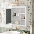 thumbnail image 2 of 35'' x 27.5'' Medicine Cabinet, Wall Mounted Bathroom Storage Cabinet, Modern Bathroom Wall Cabinet with Mirror, Mirror Cabinet with 6 Open Shelves, White, 2 of 9
