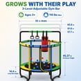 thumbnail image 7 of 55” Toddler Trampoline for Kids with Enclosure, Kids Trampoline, SEGMART Indoor Trampoline, Small Trampolines for Kids, Mini Trampoline with Sandbag, Rings, Ocean Balls, Gifts for Boys, Girls, 7 of 7