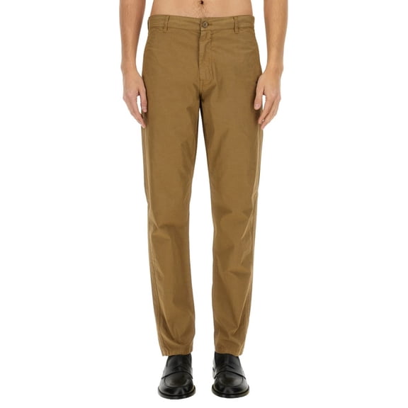 Aspesi Relaxed-Fit Brown Chino Pants With Subtle Sheen (Men's)