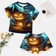 thumbnail image 4 of Halloween Scary Night Full Moon 2 Pack Women’s Pajama Set Print Sleepwear And Shorts Y2k Loungewear Sets S-5XL, 4 of 7