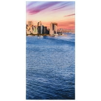 "New York View C" Frameless Free Floating Reverse Printed Tempered Art Glass Wall Art