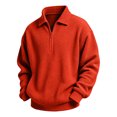 thumbnail image 4 of Tdoqot Boys Waffle Knit Sweatshirt with Collar- Long Sleeve Fall Winter Fashion Casual Kids Pullover Tops Red Size 12, 4 of 8