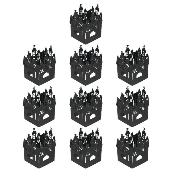 20pcs Halloween Castle Candle Holder Candle Wraps Hollow Paper Lampshade