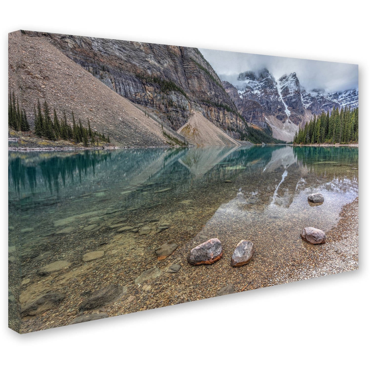 Trademark Fine Art 'Calm Moraine Lake ' Canvas Art by Pierre Leclerc