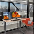thumbnail image 3 of Stand Up Desk Store Crank Adjustable Height Rolling Standing Desk (Charcoal Frame/Natural Walnut Top, 48" Wide), 3 of 7