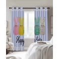 thumbnail image 4 of Easter Purple Striped Blackout Curtains for Bedroom Living Room Darkening Curtains 96 Inches Long Spring Colorful Bunny Polka Dot Window Curtain 2 Panels Set Window Treatment Grommet Drapes 52"x96", 4 of 9