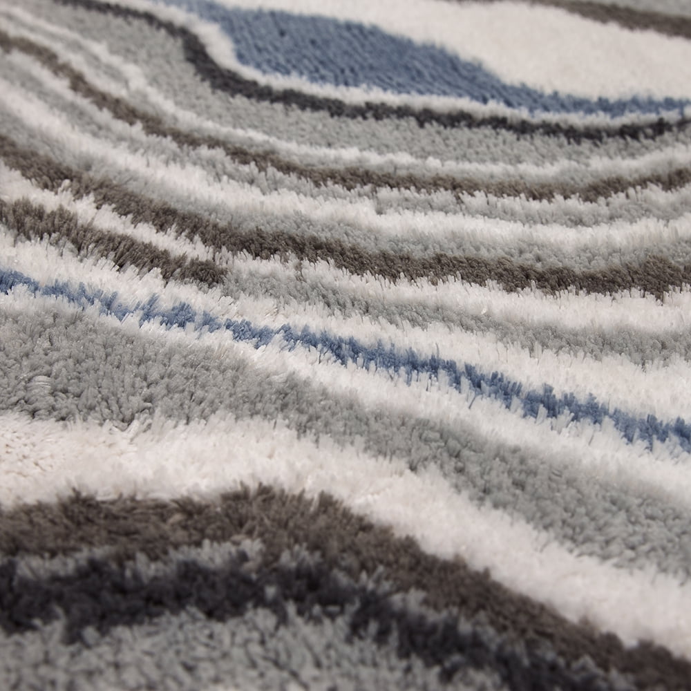 Mohawk Home Serpentine Bath Mat, Blue Fog, 2' 3" x 3' 9"
