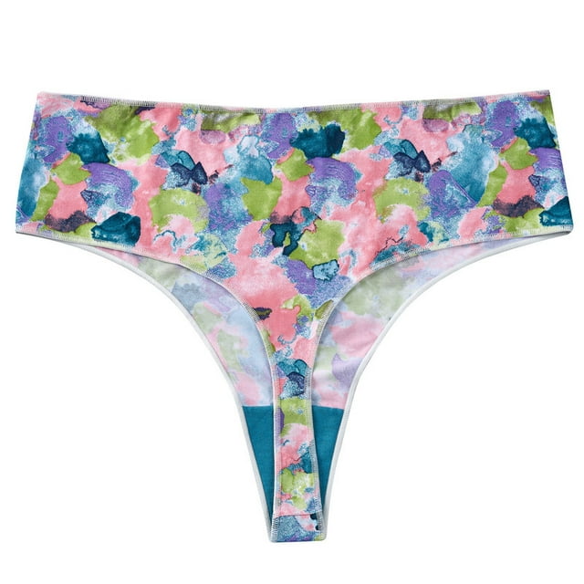 Tanga Ilusión para Dama, Cintura Alta Estampada Multicolor Talla XG