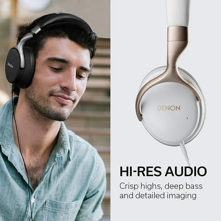 Denon Electronics - Wireless Headphones with aptX Bluetooth, Up to 30 Hrs of Wireless Use, Auto-Standby Mode - White