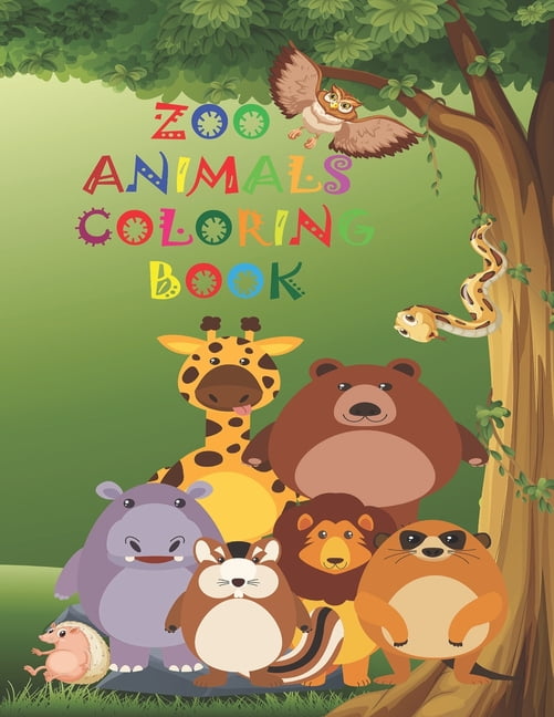 Zoo Animals Coloring Book: Elegant Matt Cover 8,5 x 11 inches Size Zoo ...