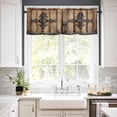 thumbnail image 2 of Farmhouse Brown Valances for Windows Farmhouse Kitchen Curtains Valances Rod Pocket Valance Curtains for Kitchen Windows Rustic Wooden Historical Barn Door Plank Window Valances for Bathroom 60"x18", 2 of 6