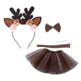thumbnail image 4 of Disfraz de reno, conjunto de tutú, disfraz de ciervo y cola larga, regalos divertidos, tocado para niñas, traje para niños, diadema para actuación de con flor Yinane Diadema de cola de disfraz, 4 of 8