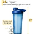 thumbnail image 2 of Shaker Bottles for Protein Mixes - 28 oz Blue Protein Shaker with Wire Whisk Ball, 2 of 5