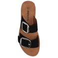 thumbnail image 2 of Soda Shoes Women Sandals Double Strap Functional Buckles Flip Flops HELLO-S Black 5.5, 2 of 2