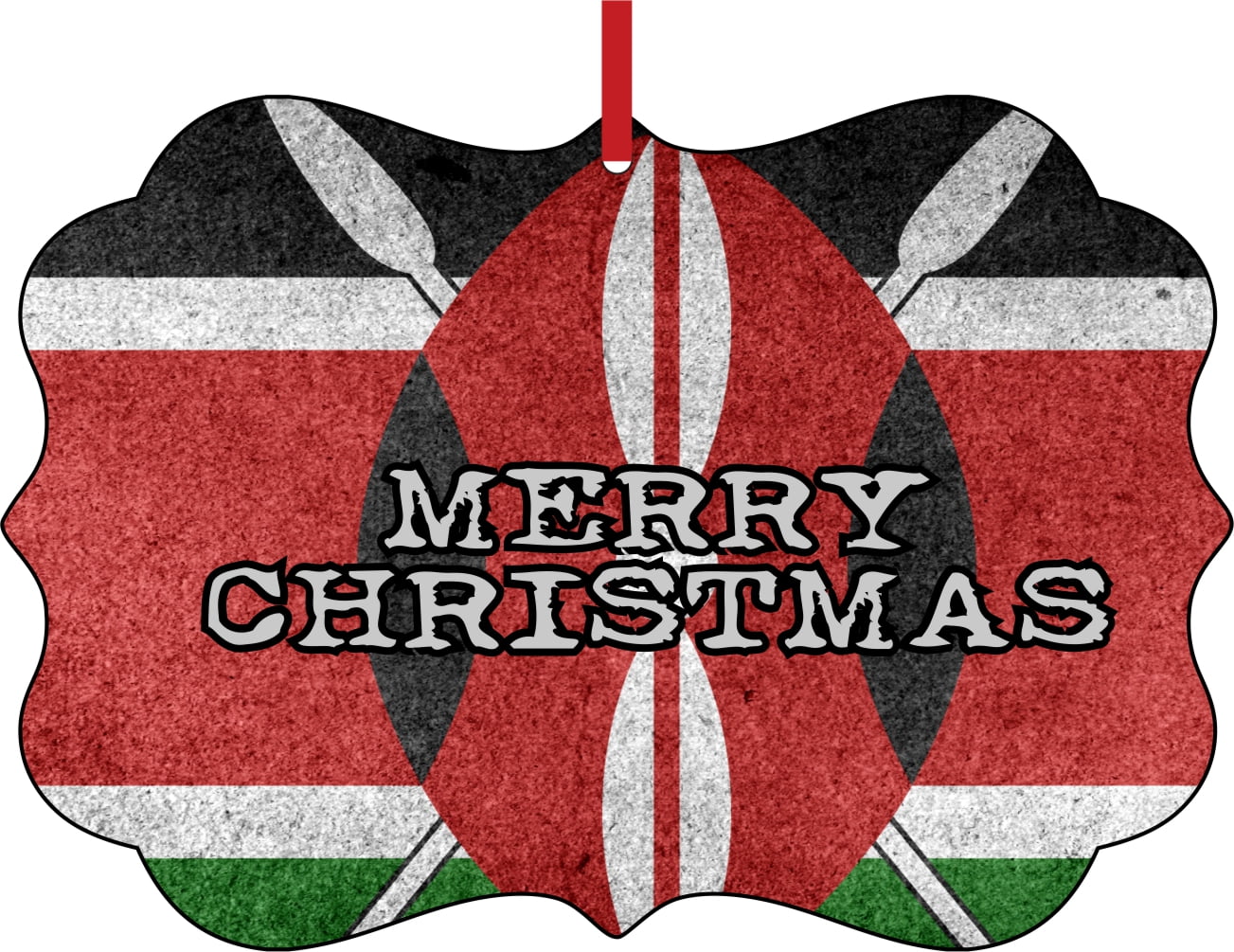 Flag Kenya Kenyan Grunge Flag Merry Elegant Semigloss Aluminum