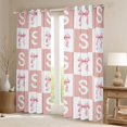 thumbnail image 2 of Erosebridal Girls Pink Bows Curtains Pack of 2 (42x84 Each),Classic Checkered Pattern Letter S Print Curtains Blackout For Kids, 2 of 7