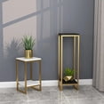thumbnail image 5 of Estante de hierro nórdico para flores, soporte dorado para jardín, sala de estar, patio interior, estante de decoración de bonsái, estante de piso de rábano verde de varios niveles, 5 of 5