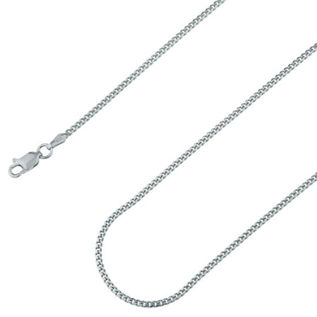 925 Sterling Silver, Italian Solid Cuban Curb Link Chain 1.70mm Necklace - Hypoallergenic and Tarnish Resistant - By Oliver & Navy