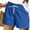 *Blue, variant on ClodeEU Women's Cotton Linen Drawstring Shorts, Casual High Waist Summer Beach Shorts with Pockets Army Green,Women's Plus L