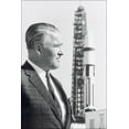 thumbnail image 1 of 24"x36" Gallery Poster, Dr. Wernher von Braun und Saturn IB rocket, 1 of 1