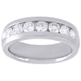thumbnail image 2 of 14K White Gold Engagement Anniversary Band Mens Diamond Wedding Ring 1.50 Ct., 2 of 5