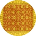 thumbnail image 1 of Ahgly Company Indoor Round Oriental Yellow Traditional Area Rugs, 7' Round, 1 of 4