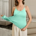 thumbnail image 4 of Camisole For Women Built In Bra Tank Tops Plus Size Flowy Adjustable Spaghetti Strap Tanks Pleated Loose Vest, 4 of 4