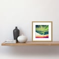 thumbnail image 2 of Vibrant Aurora Borealis Green Northern Lights Night Sky Landscape Watercolour Painting Square Wooden Framed Wall Art Print Picture 8X8 Inch, 2 of 4