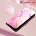thumbnail image 5 of Allytech Moto G60 Case Wallet,Stylish Marble Folding Kickstand Full Body Protection Shockproof Cards Pocket Wrist Strap Wallet Cover for Motorola Moto G60 - Pink Marble, 5 of 7