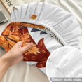 thumbnail image 4 of Twin Sze Fitted Sheet Set - Orange Blue Trees Fall 2 Piece Bedding Sets 16" Deep Pocket Fitted Sheet with 1 Pillowcase, Maple Leaf Botanical Thanksgiving Brushed Microfiber Hotel Luxury Bed Sheets, 4 of 9