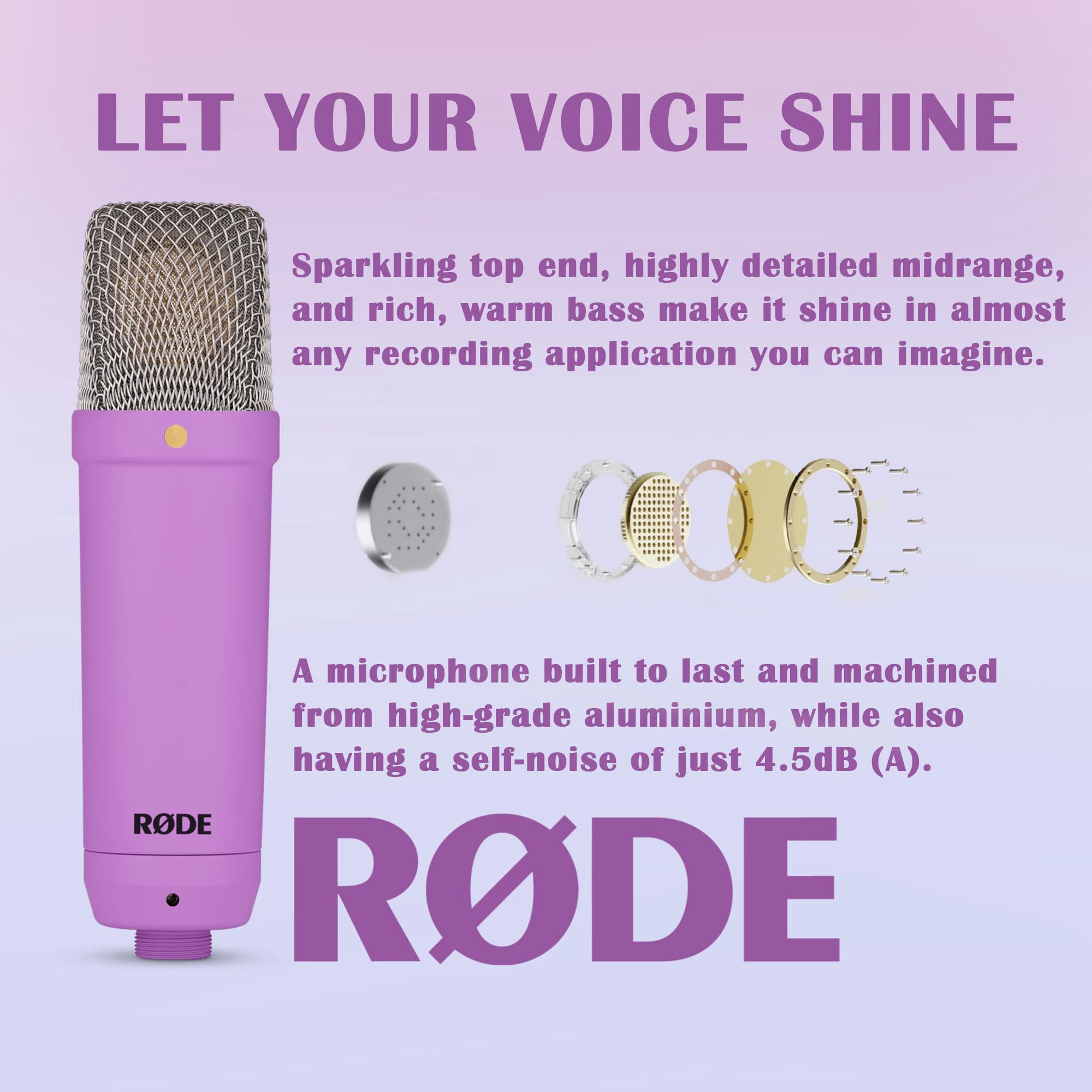 RODE NT1SIGNATUREPURPLE, Studio Condenser Microphone