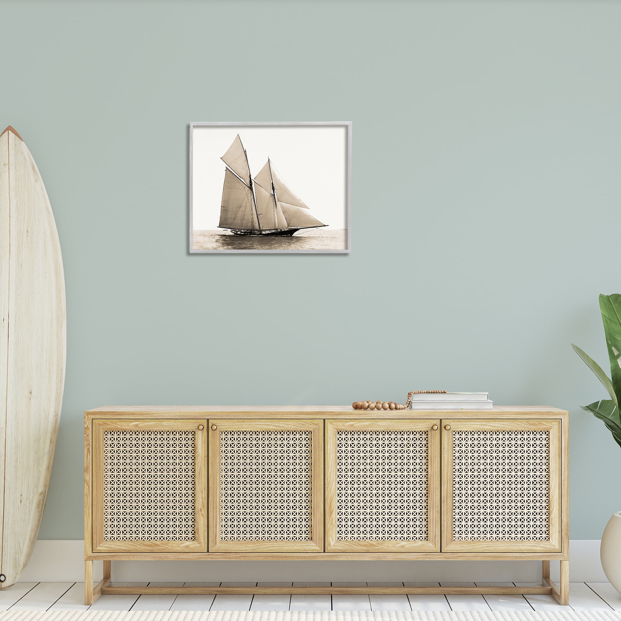 Stupell Industries Vintage Maritime Ship Transportation Photography Gray Framed Art Print Wall Art, 30 x 24