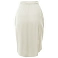thumbnail image 4 of A2Y Women's Elastic Waist Self Tie Tulip Hem Side Pocket Skirt Bone XL, 4 of 5